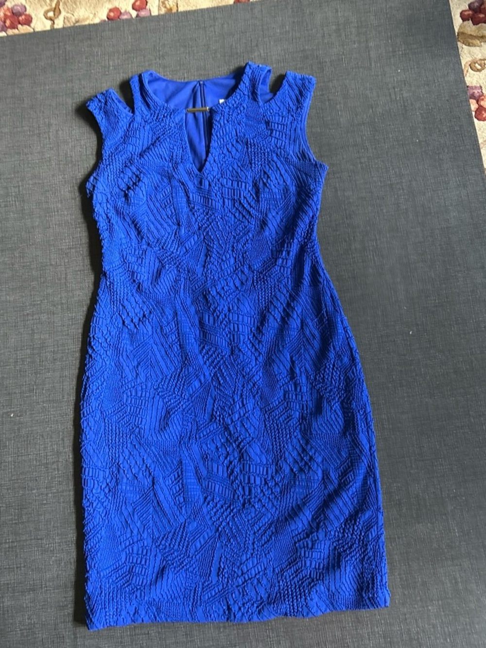 Joseph Ribkoff Cobalt Blue Textured Midi Dress